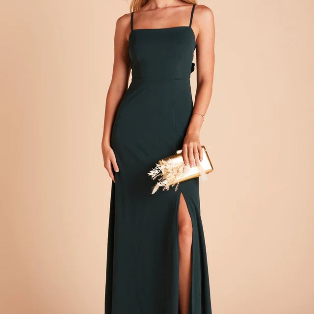 Birdy Grey Benny Tie Back Bridesmaid Dress Emerald XS